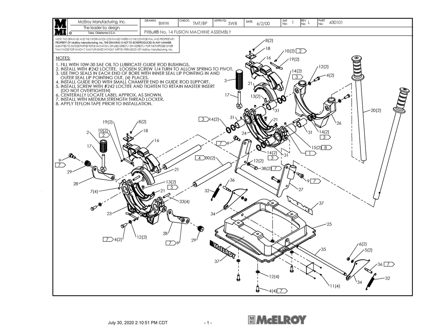 Parts for 430101