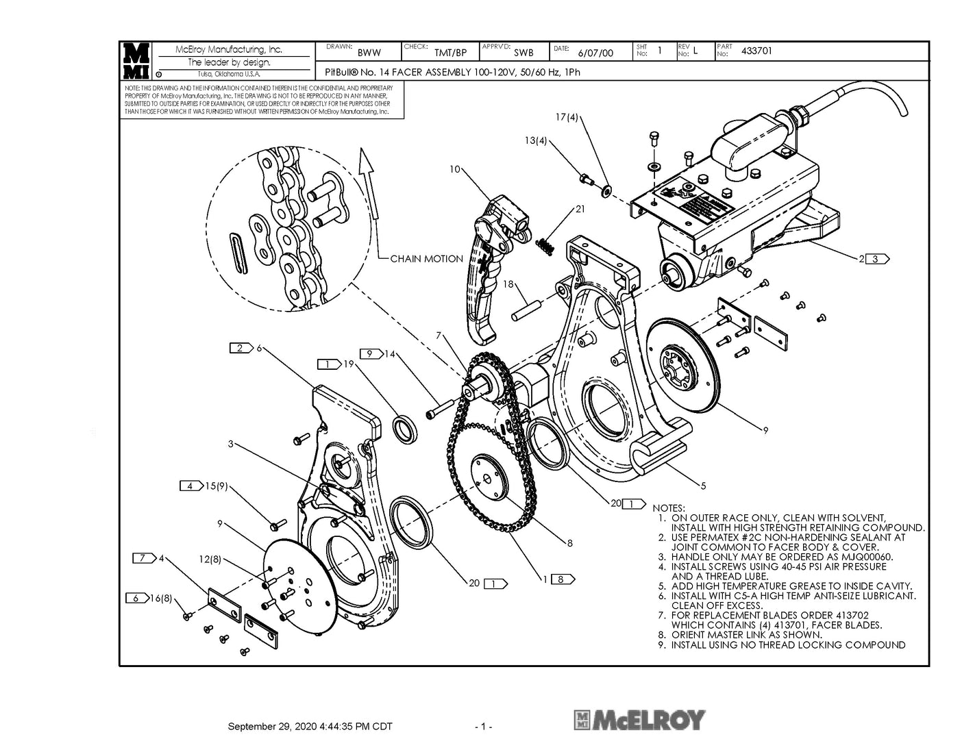 Parts for 433701