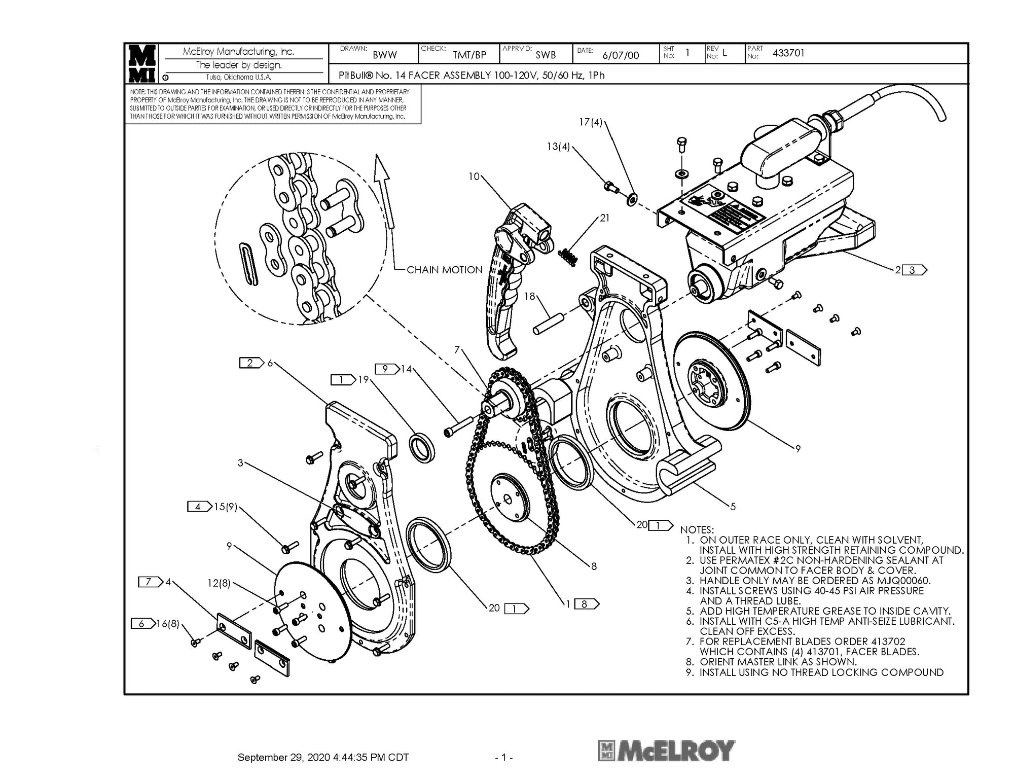 Parts for 433701