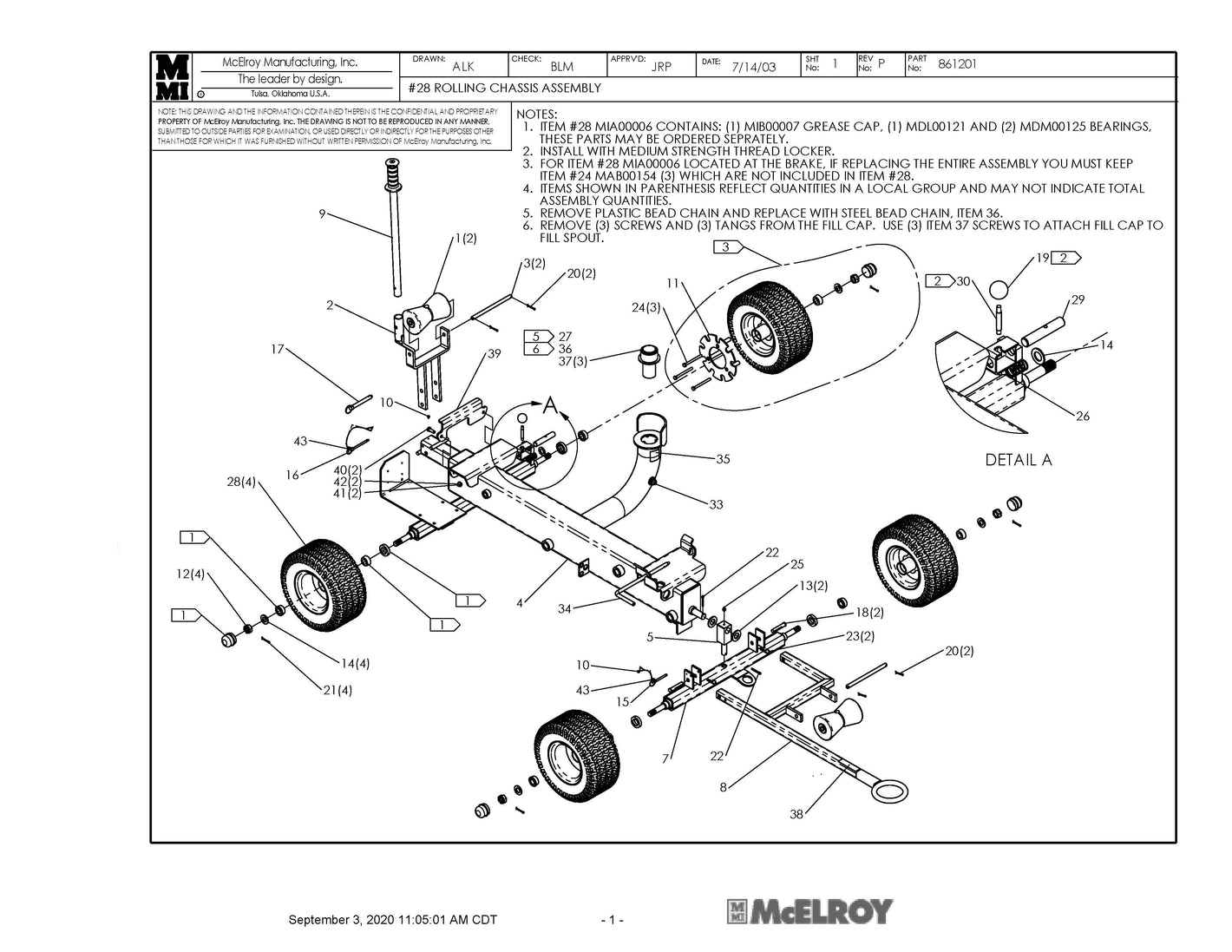 Parts for 861201