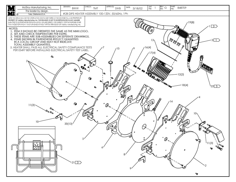 8DIPS 100-120 - SearchTag,50/60,1 Heater Assembly