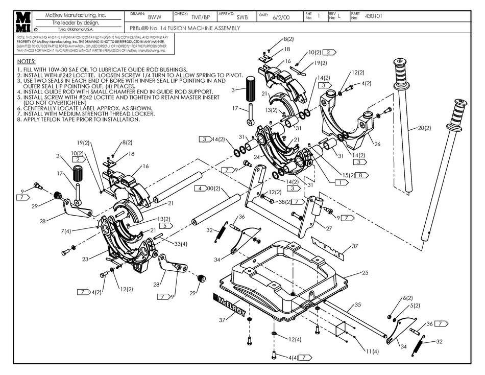 McElroy Part 430101 - PB 14 F/M ASSY for sale