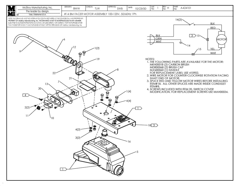 14 100-120 - SearchTag,50/60 Facer Mtr Assembly