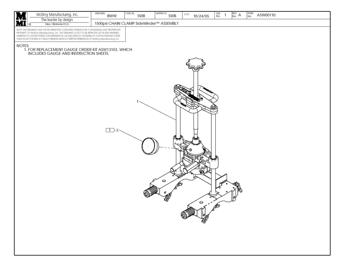 ASW00110 - 1500Psi Chain Clamp Sw Assembly