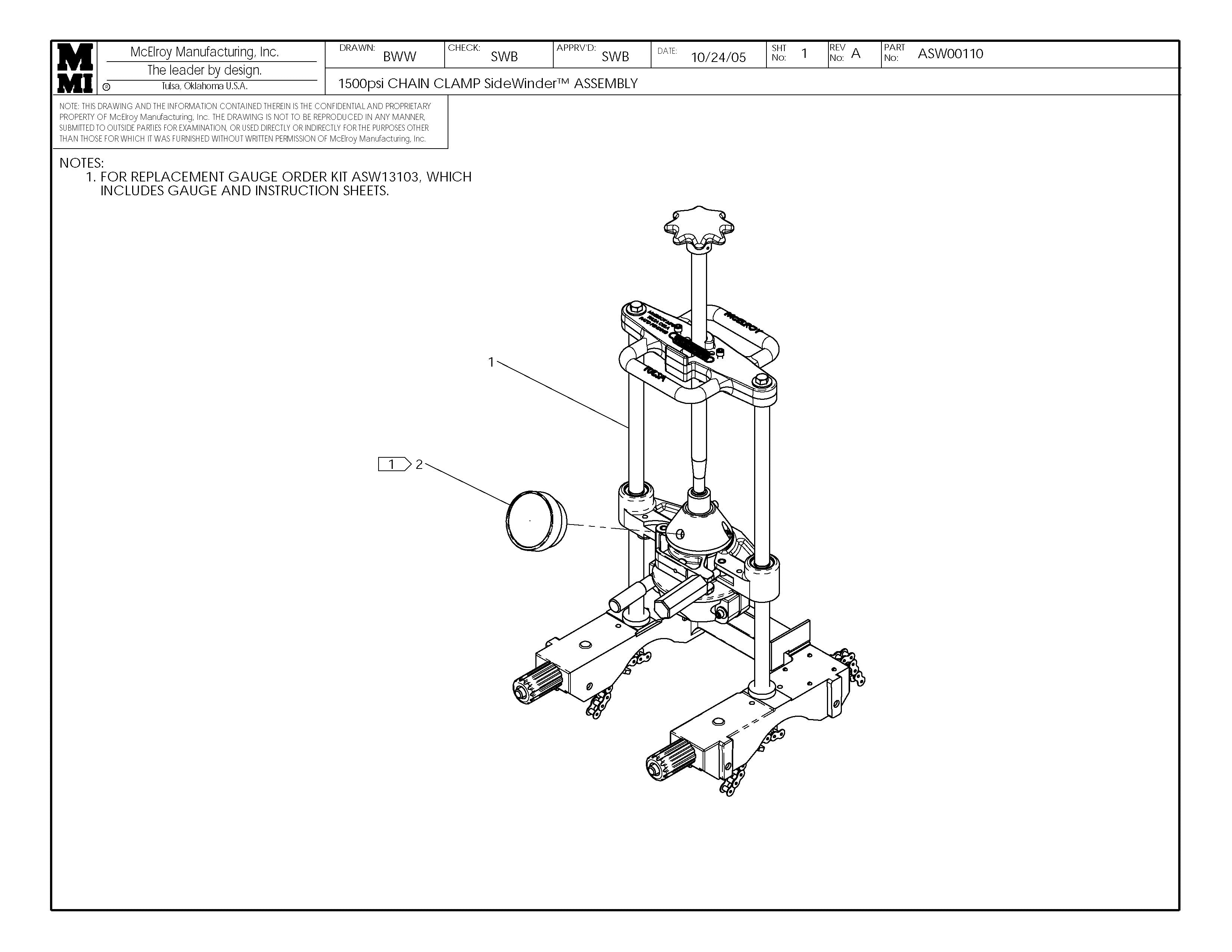 ASW00110 - 1500Psi Chain Clamp Sw Assembly