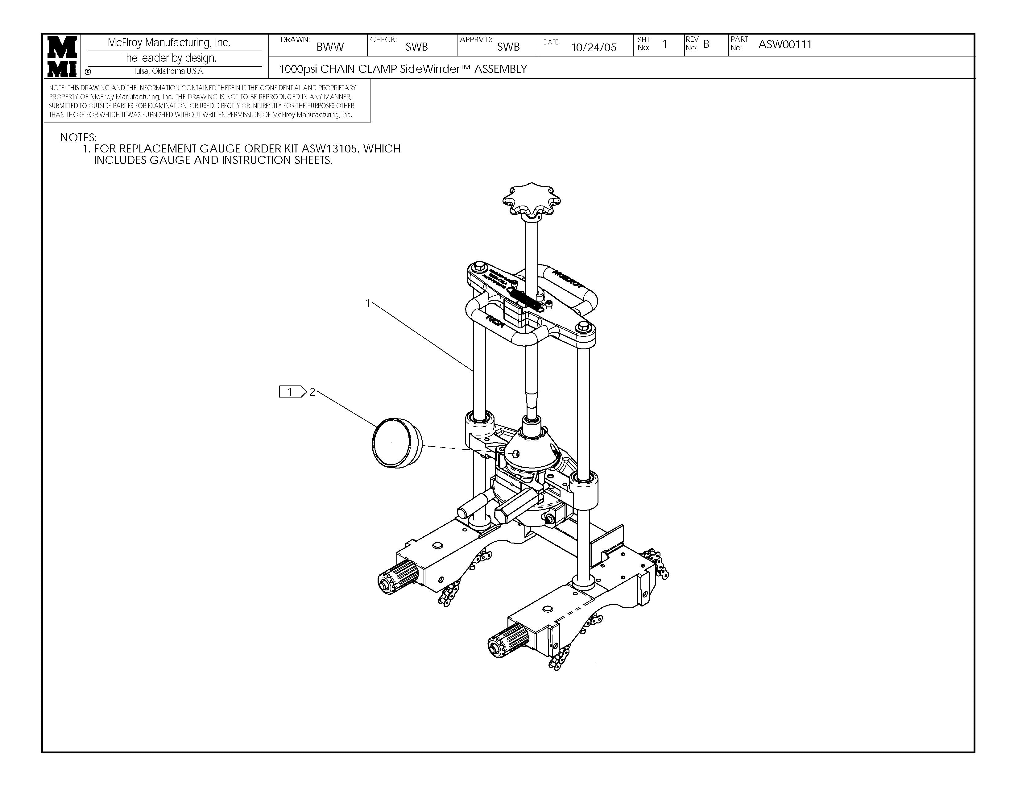 ASW00111 - 1000Psi Chain Clamp Sw Assembly