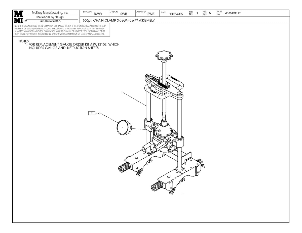 ASW00112 - 600Psi Chain Clamp Sw Assembly