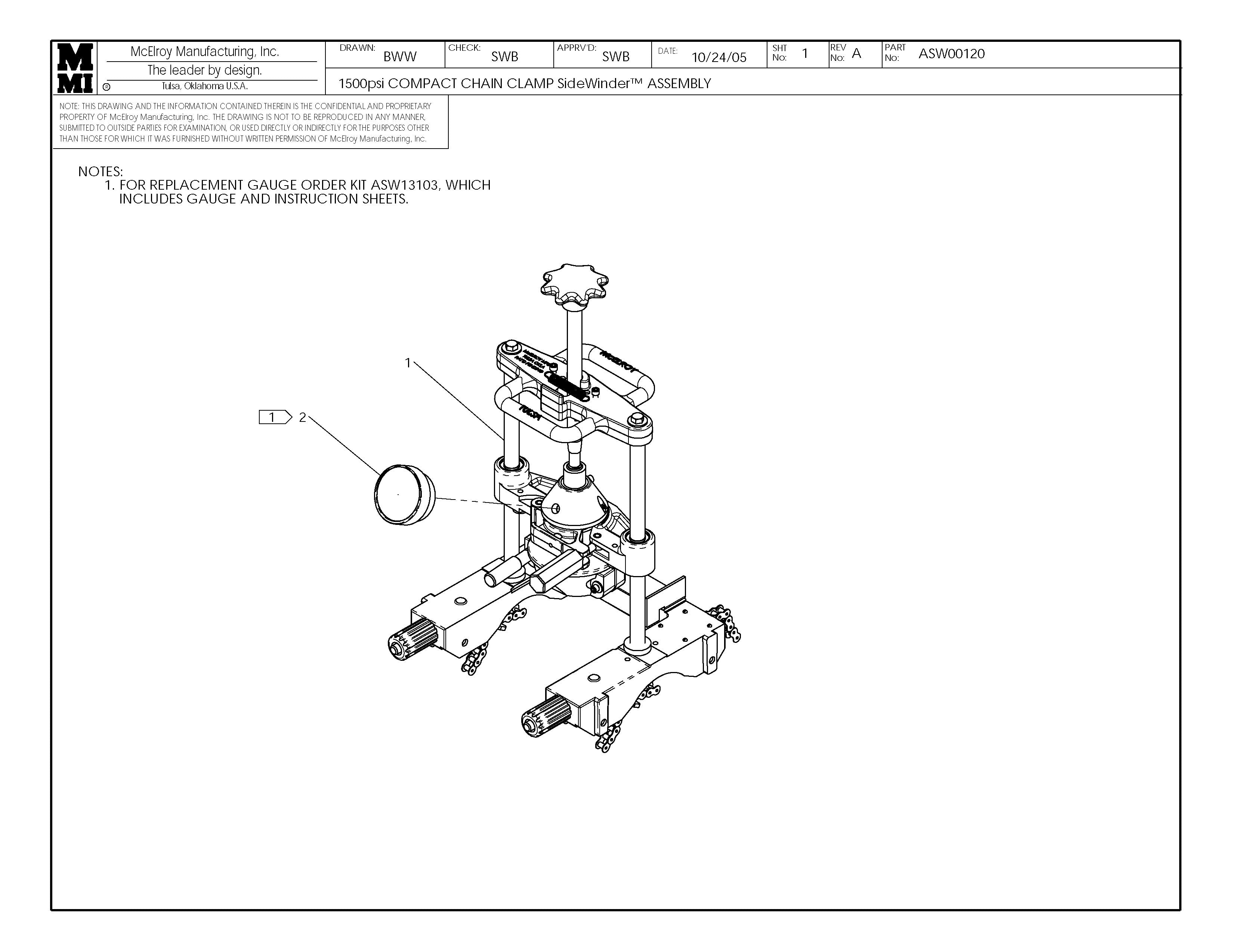 ASW00120 - 1500Psi Compact C/C Sw Assembly