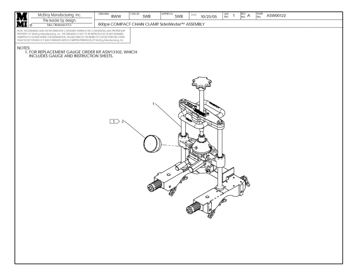 ASW00122 - 600Psi Compact C/C Sw Assembly