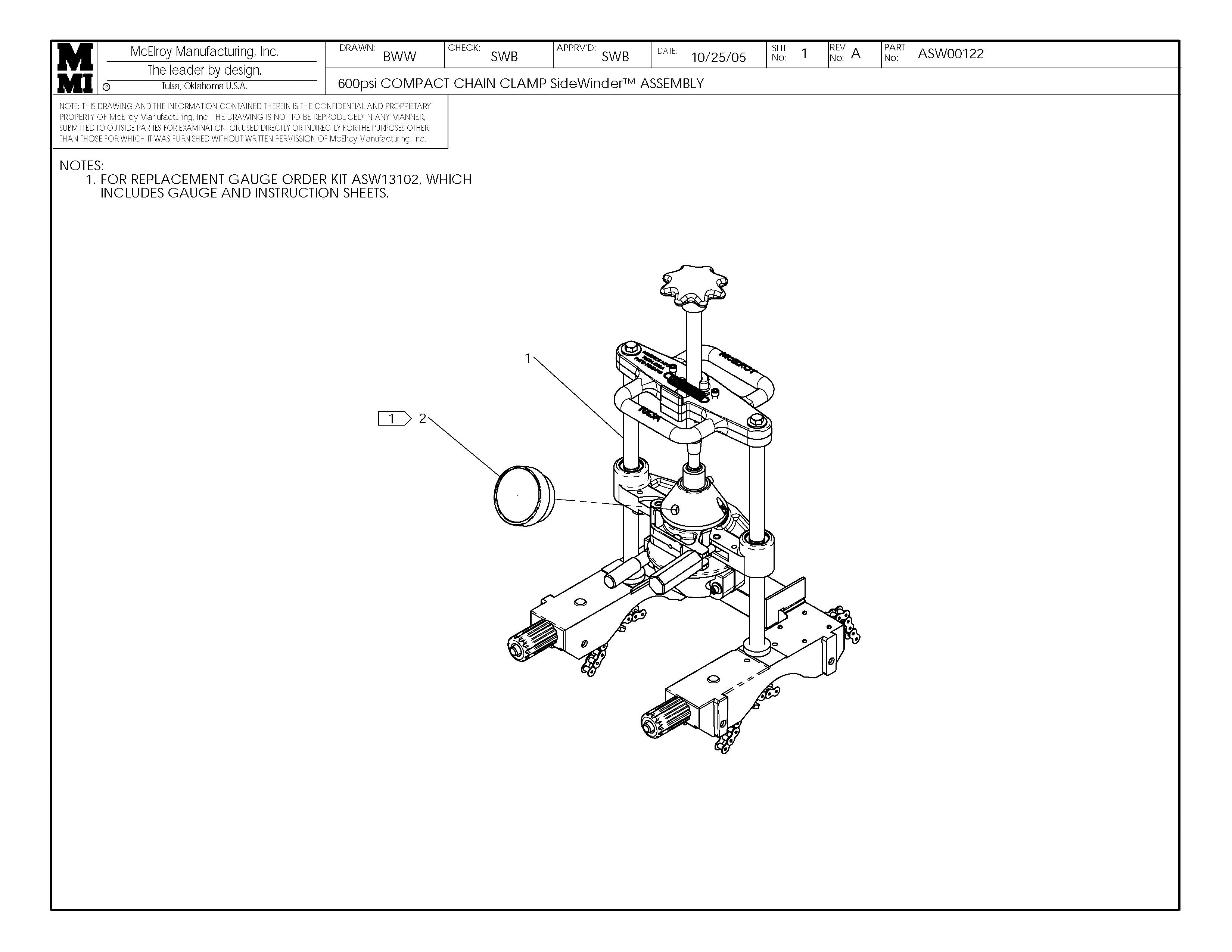 ASW00122 - 600Psi Compact C/C Sw Assembly