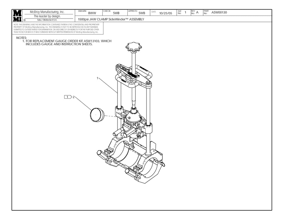 ASW00130 - 1500Psi Jaw Clamp Sw Assembly