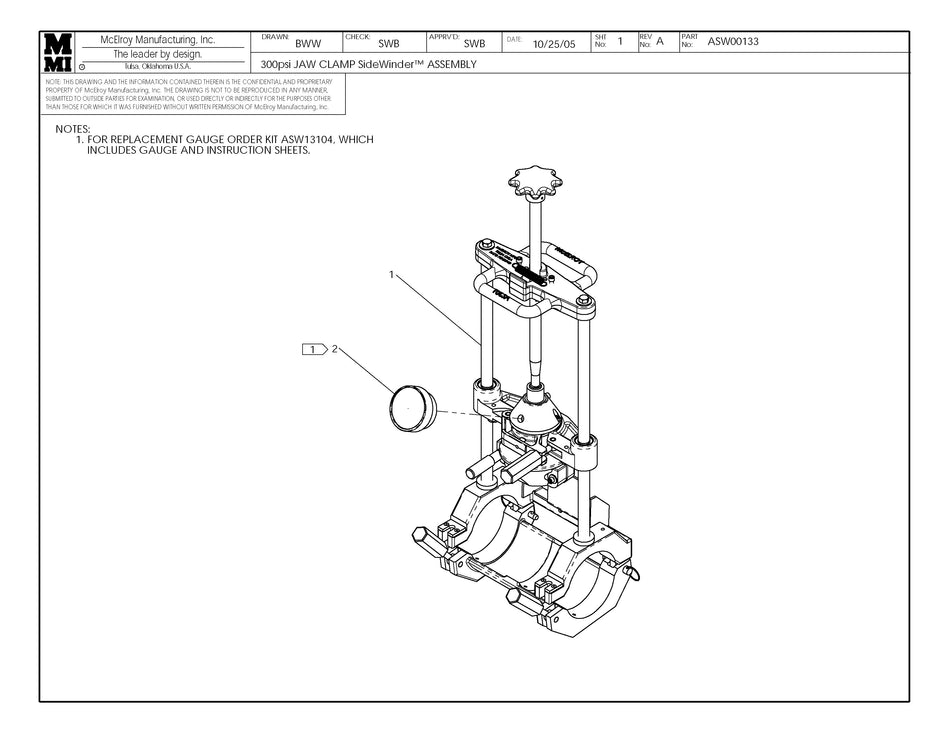 ASW00133 - 300Psi Jaw Clamp Sw Assembly