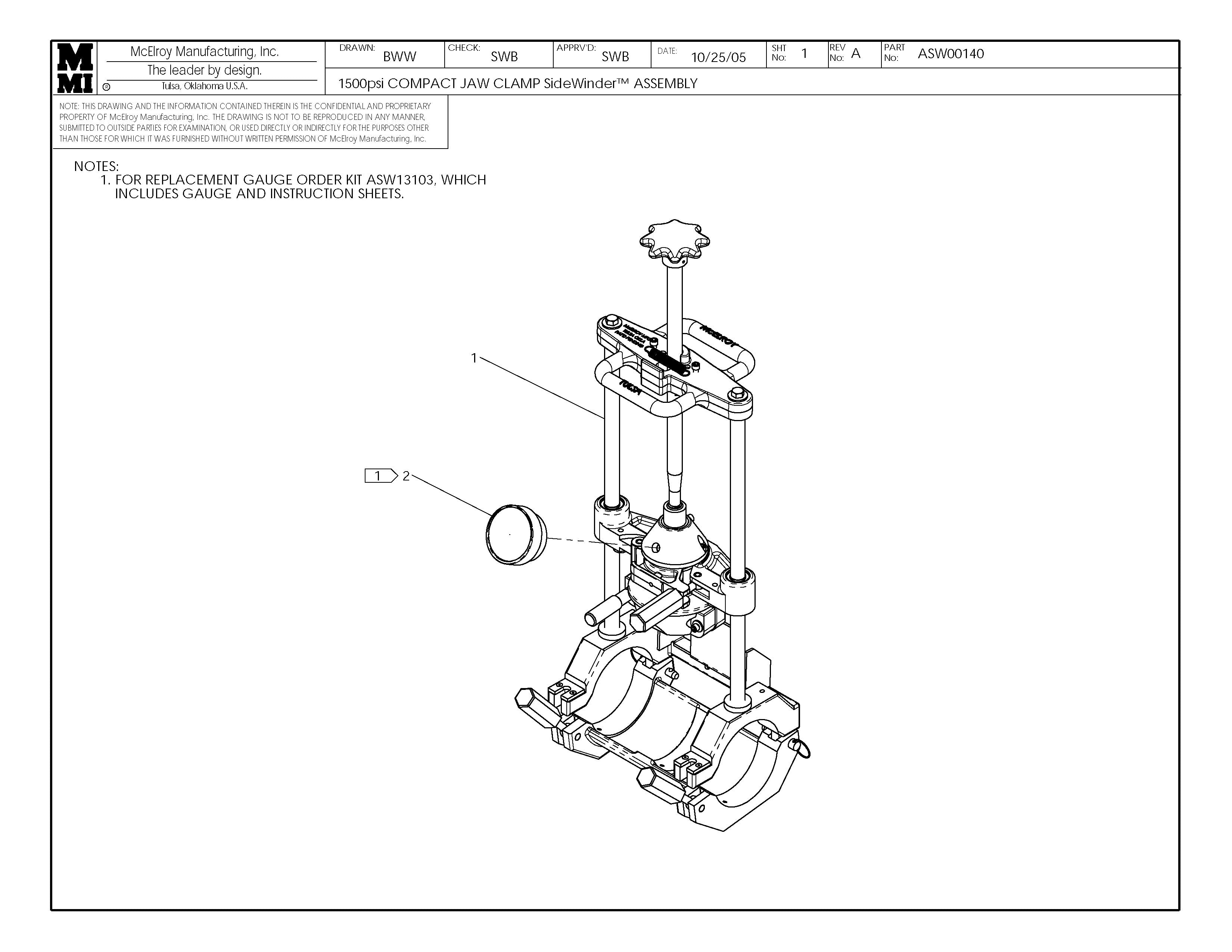 ASW00140 - 1500Psi Compact J/C Sw Assembly