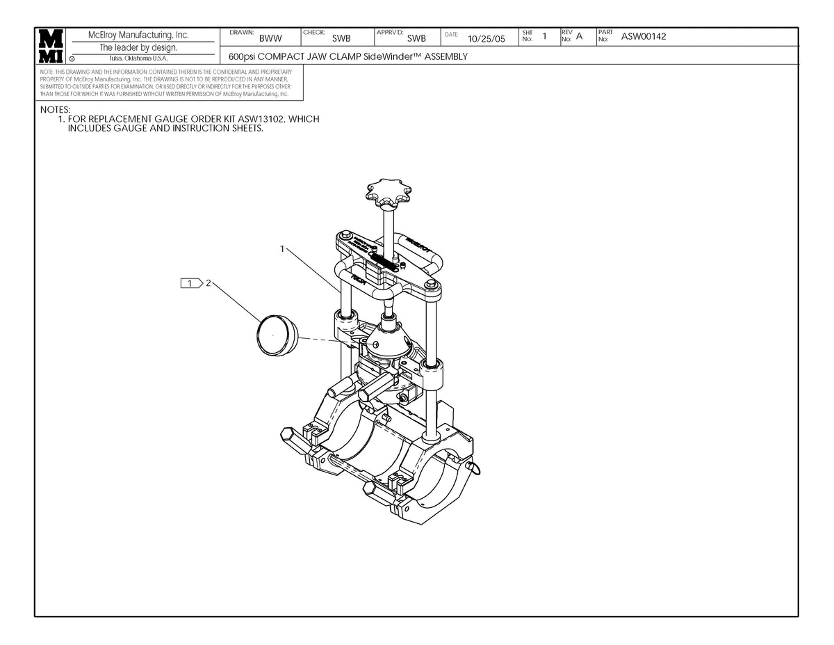 ASW00142 - 600Psi Compact J/C Sw Assembly