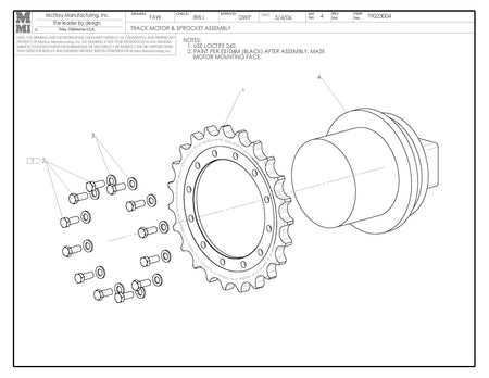 T9023004 - Track Motor & Sprocket Assembly