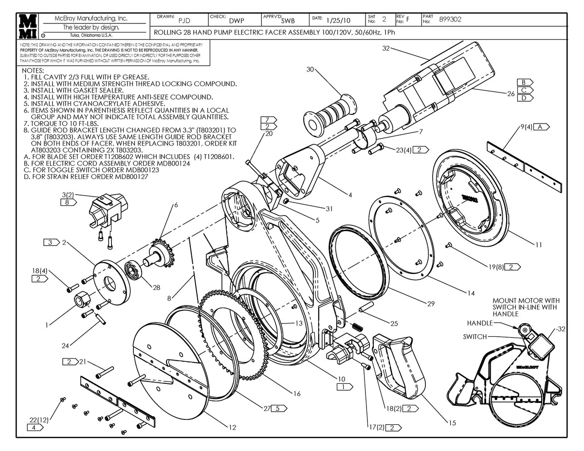 McElroy Part 899302 - RLG 28 HP 100/120 FCR ASSY for sale