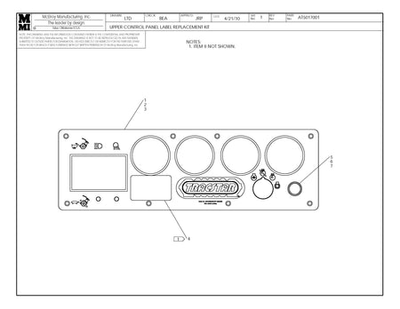 AT5017001 - Upper Control Panel Label Replacement Kit