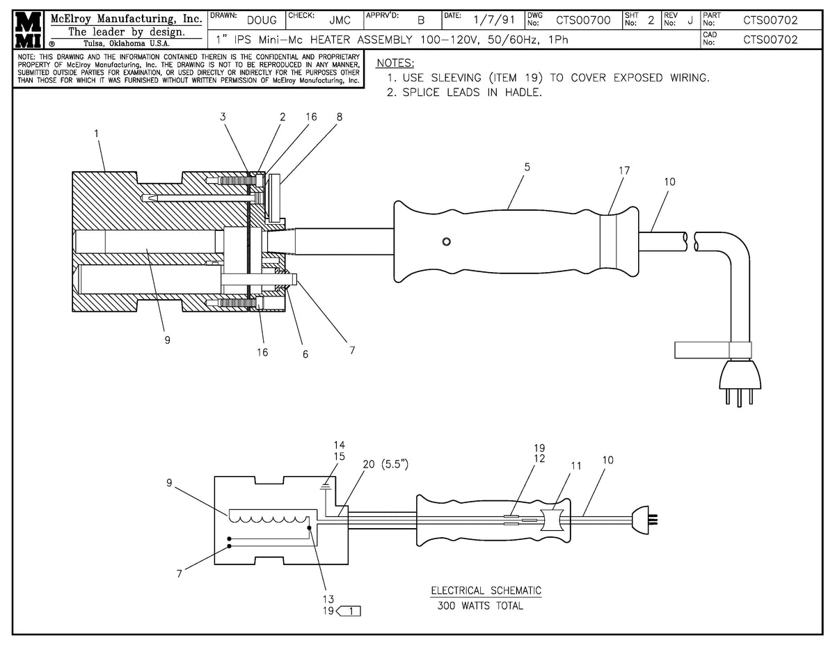 CTS00702 - Mnmc 100-120 - SearchTag,50/60,1 Heater Assembly