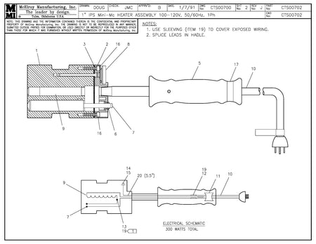 CTS00702 - Mnmc 100-120 - SearchTag,50/60,1 Heater Assembly