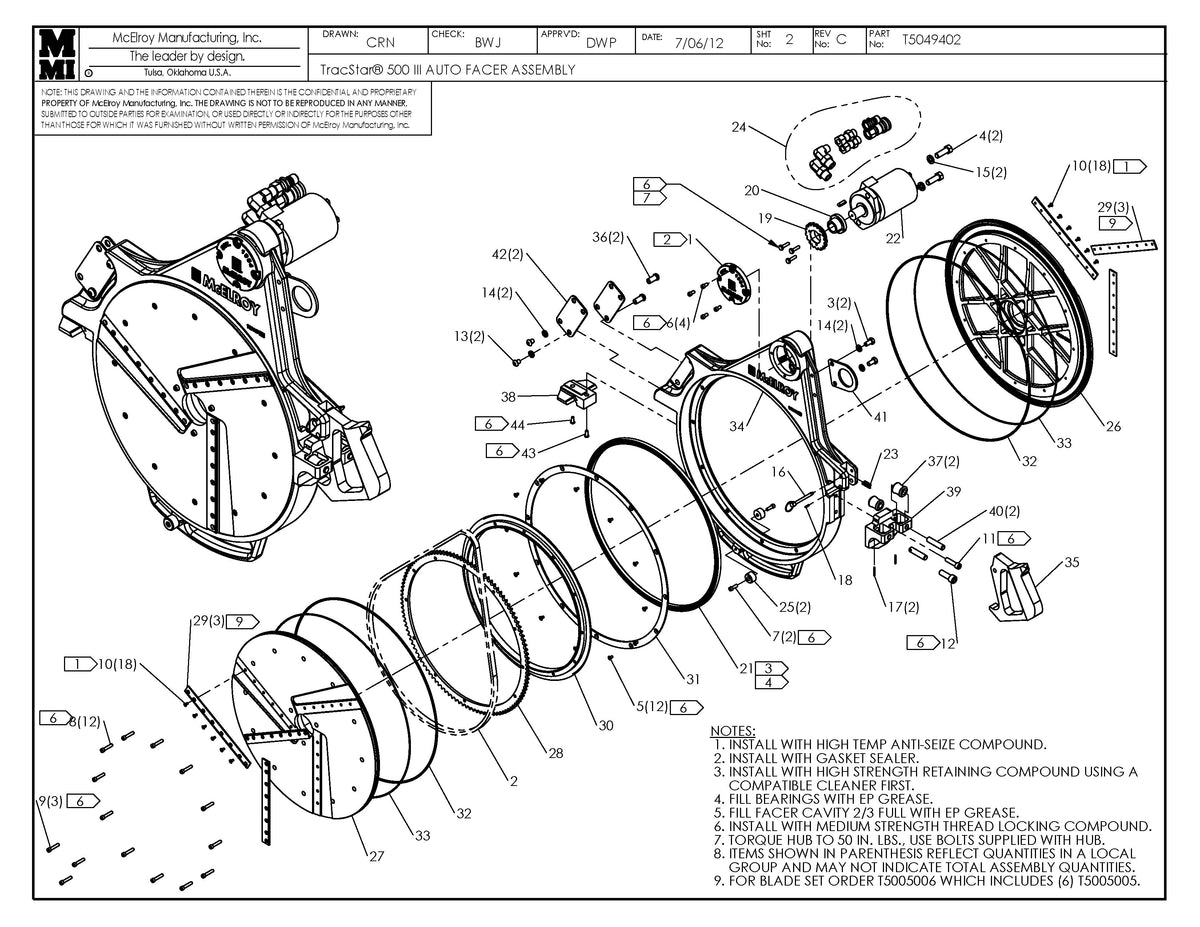 McElroy Part T5049402 - T500 III AUTO FACER ASSY For Sale