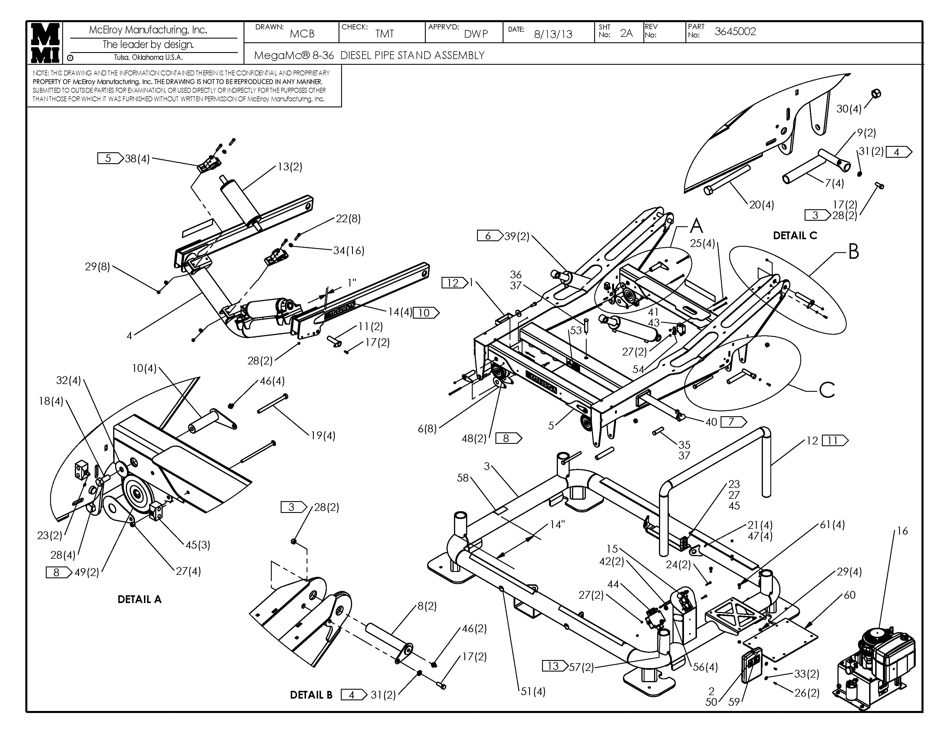 3645002 - Megamc Diesel 8-36 P Stnd Assembly