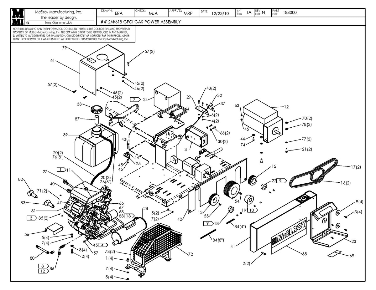 McElroy Part 1880001 - 12/18 GFCI GAS POWER ASSY for sale