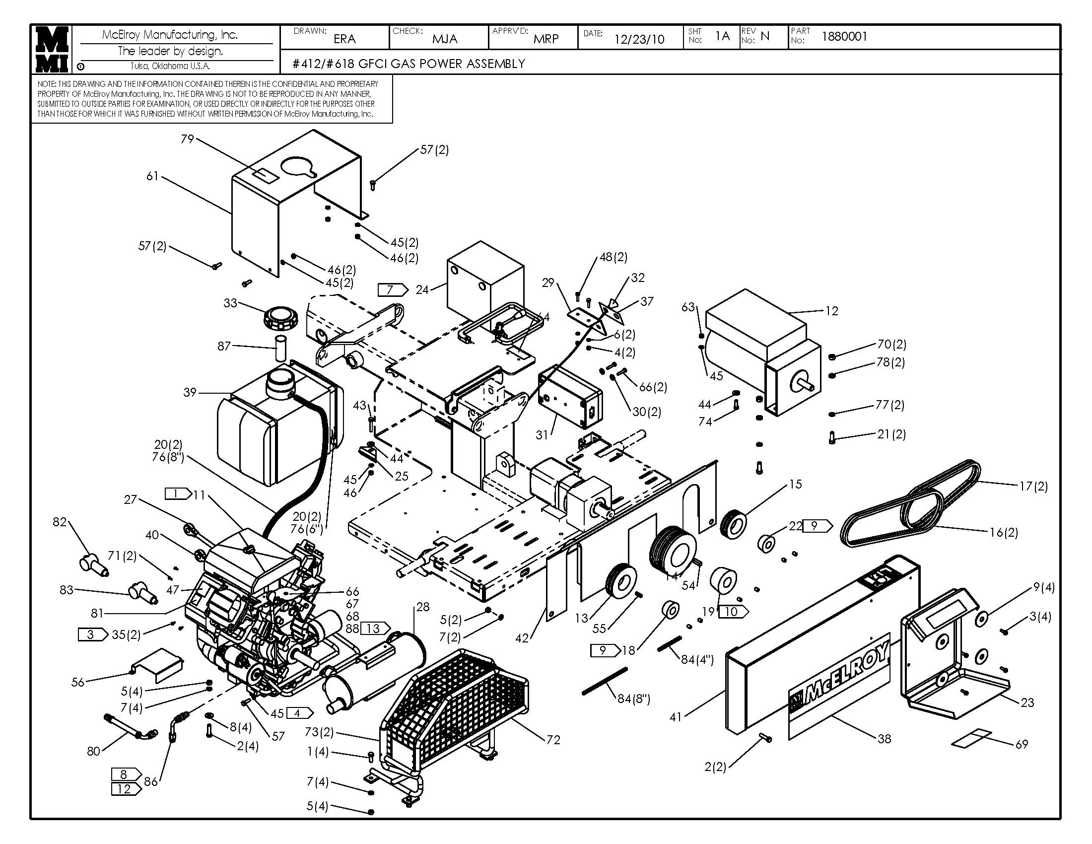 McElroy Part 1880001 - 12/18 GFCI GAS POWER ASSY for sale