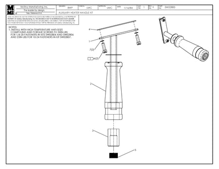 SW02804 - 2" Auxilary Heater Handle Kit