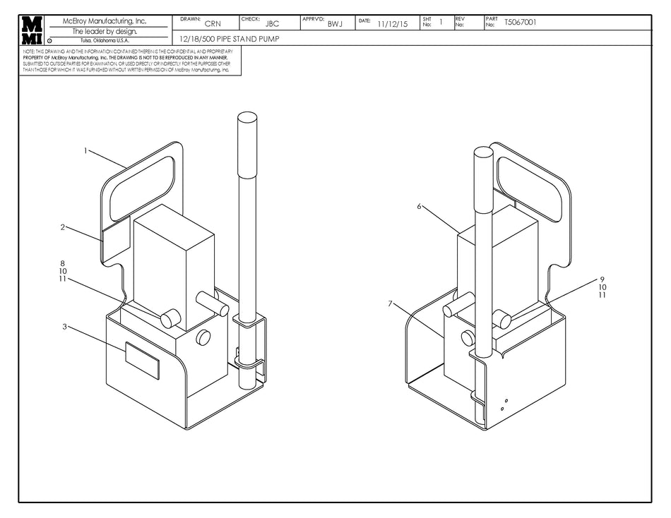 T5067001 - 12/18/500 Pipe Stand Pump