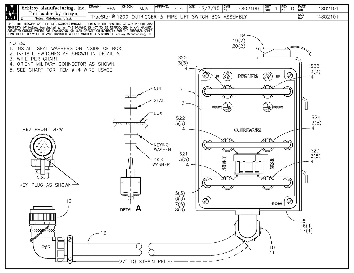 T4802101 - T1200 Otrgr&Piplft Swtch B Assembly