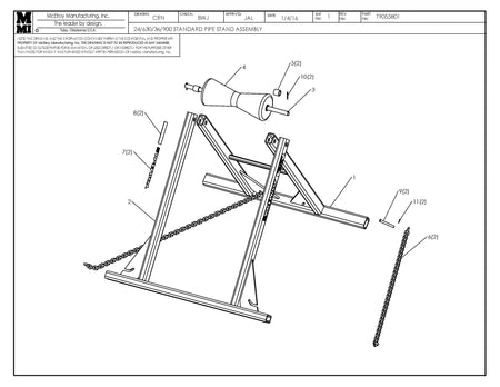 T9055801 - 24/630/36/900 Std Pip Stnd Assembly