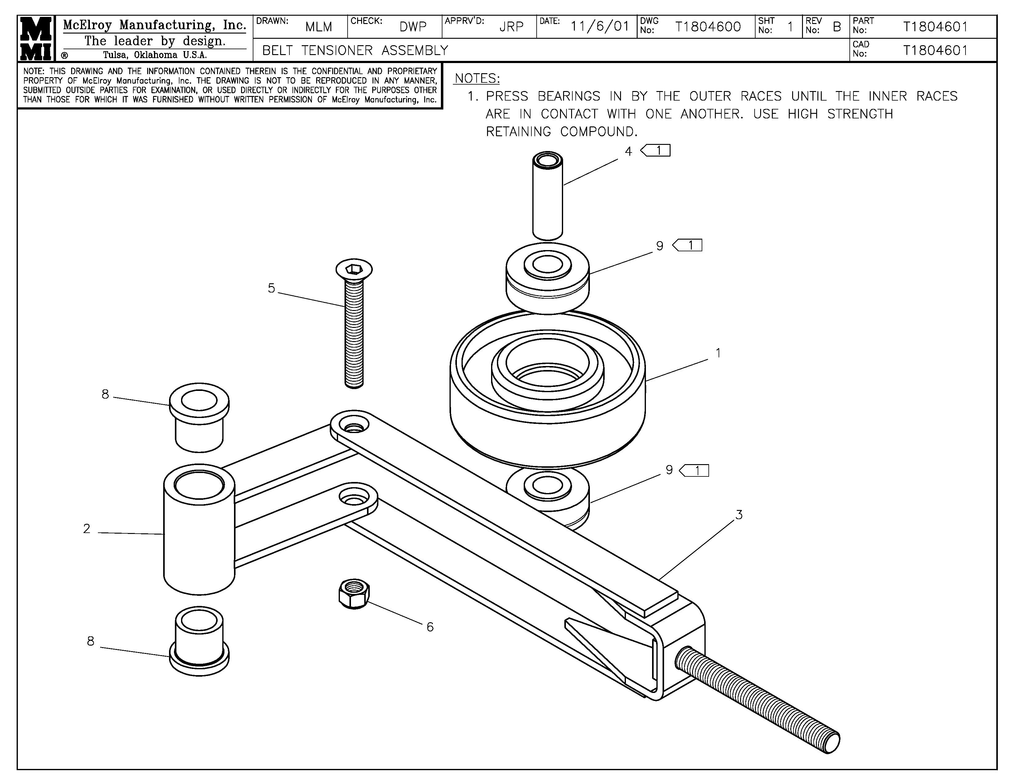 T1804601 - Belt Tensioner Assembly