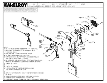 McElroy Part 469301 - 14MLMC SDWL&SKT 100-120HTR ASY for sale