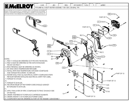 McElroy Part 469801 - PB 14 BP 100-120,50/60 HTR ASY for sale