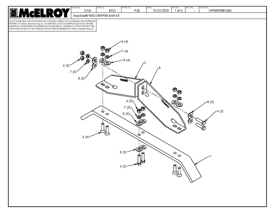 McElroy Part AT900P0887683 - T900I STRIPPER BAR KIT for sale