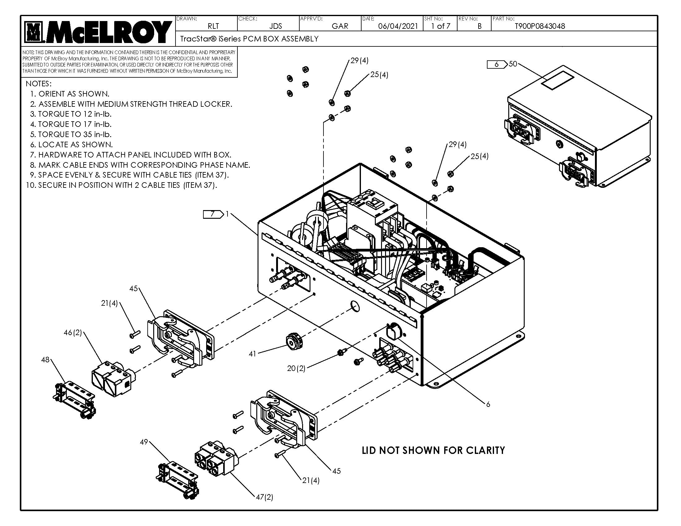 McElroy Part T900P0843048 - TRACSTAR PCM BOX ASSY For Sale