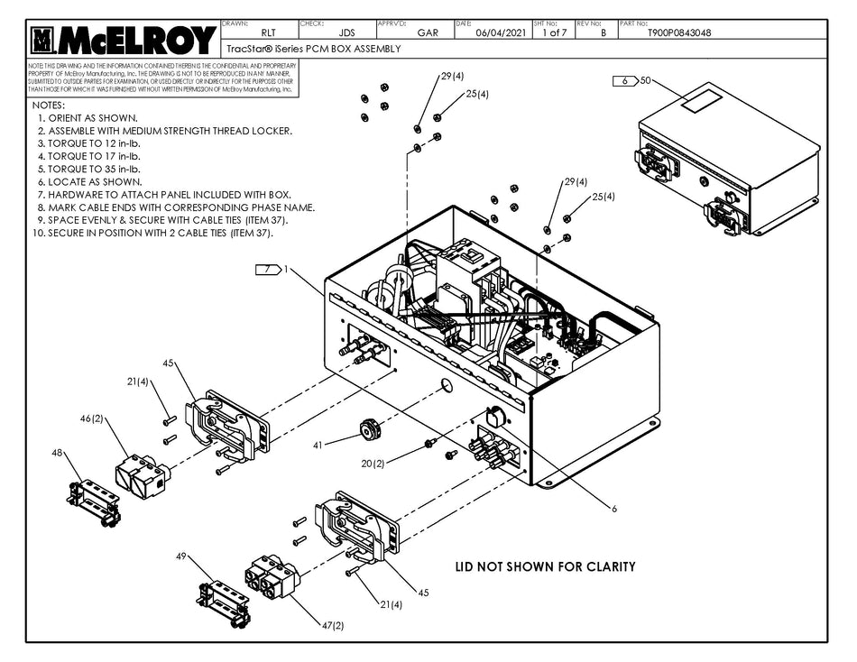 McElroy Part T900P0843048 - TRACSTAR PCM BOX ASSY For Sale