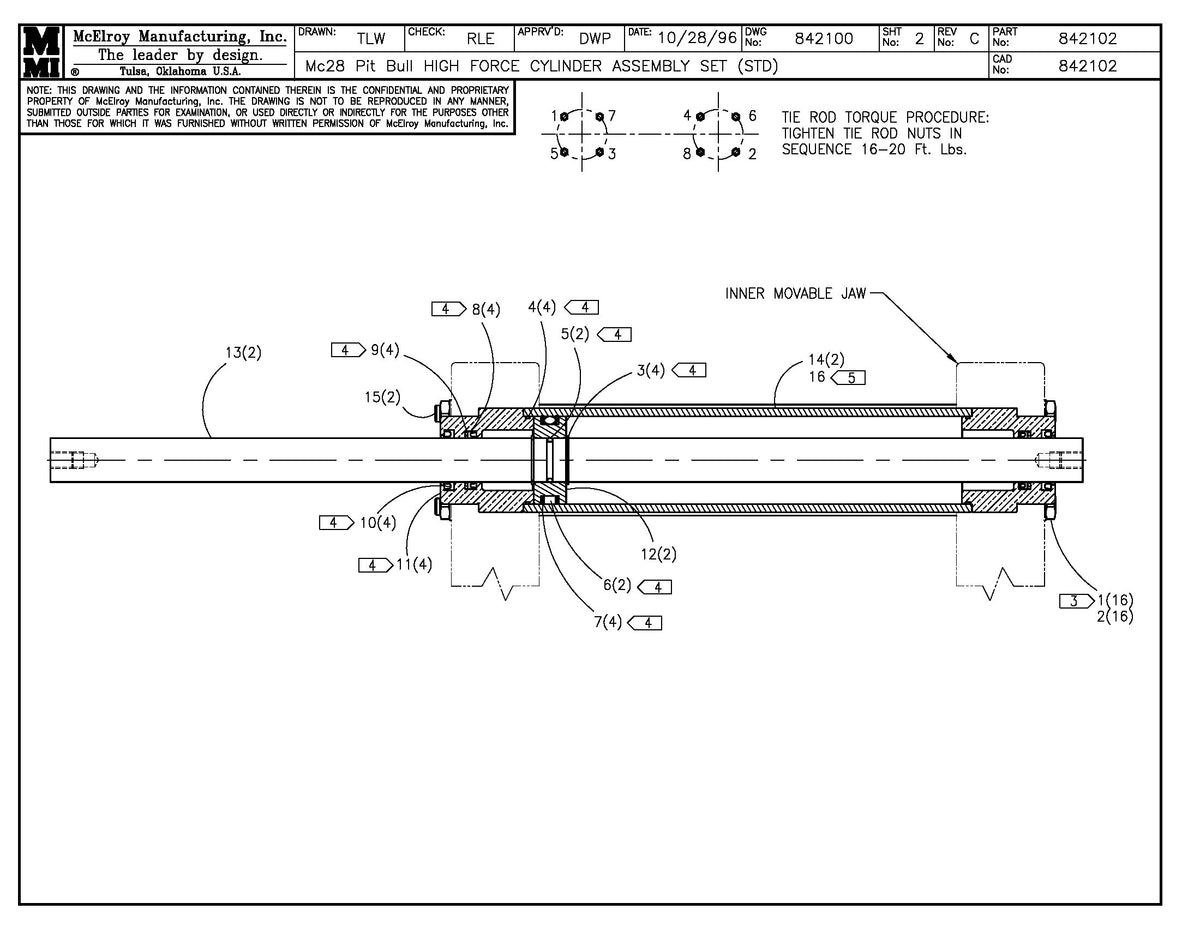 McElroy Part 842102 - 8PB HF CYLINDER ASSY SET for sale