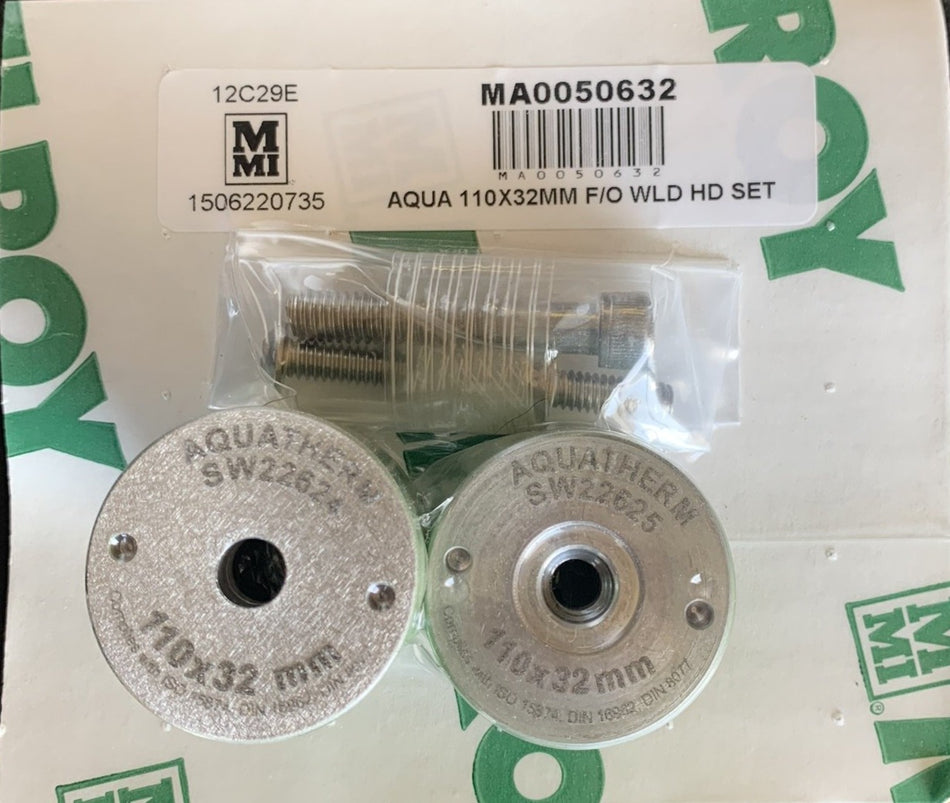 110mm X 32mm McElroy Fusion Outlet Weld Head Set for Polypropylene